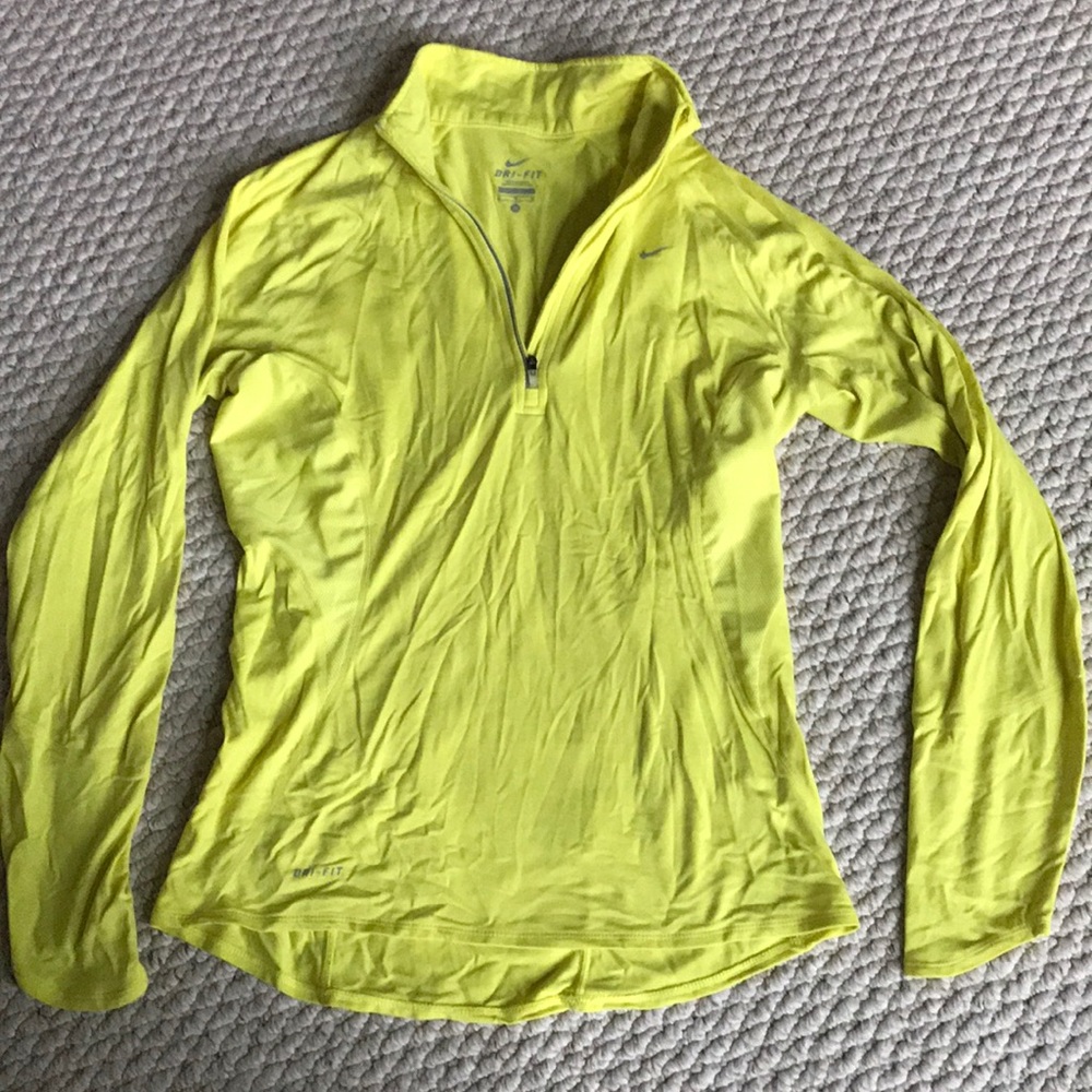Yellow Nike Dri-Fit Quarter Zip